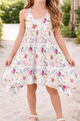Produktbild von 36016 BONDI Mädchen Kleid mit Blümchendruck „Flower Queen“ – Größe 116
