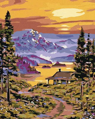 Produktbild von Zuty - Malen nach Zahlen - WEG ZUR HÜTTE AM SEE, 40x50 cm, mit Keilrahmen (bereits gespannt)