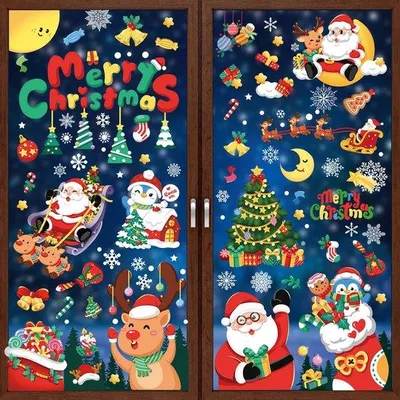 Image de Autocollants de Noël pour fenêtres Kerst, en PVC, autocollants, décoration de Noël
