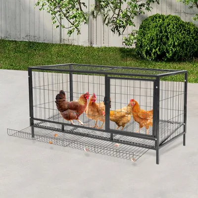 Obrázek produktu pro Kovový kurník s automatickým sběrem vajec pro 9-10 kuřat 120x58x62cm výběh pro kuřata