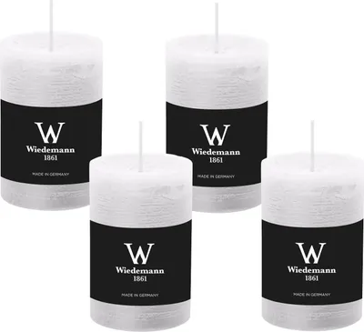 Produktbild von Rustik Marble Kerzen (durchgefärbt) Weiß 130 x 68 mm, 4er Set
