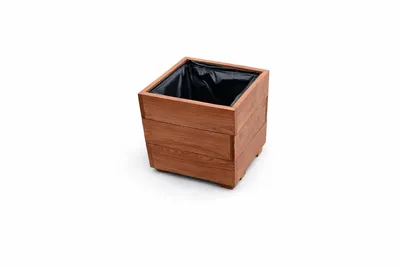 Produktbild von Quadratischer Pflanzkübel 30x30x28 cm – Moderner Blumentopf, wetterfest & stilvoll für Balkon, Terrasse & Garten (D26 Nuss)