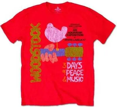 Produktbild von Woodstock klassische Vintage Poster Herren rot TS: XXL