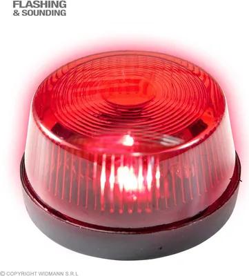Produktbild von Blinkendes Rotlicht- Warnlicht mit Sirene 6 x 4 cm Martinshorn Mottoparty rot