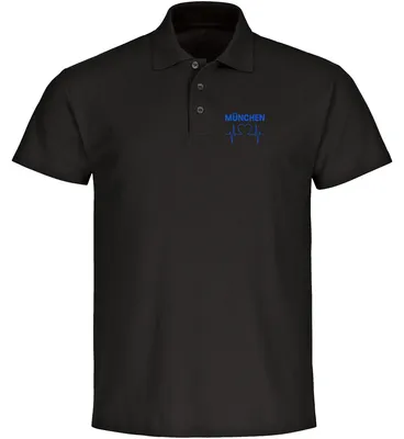 Produktbild von multifanshop Poloshirt - München blau - Herzschlag, schwarz, Größe M