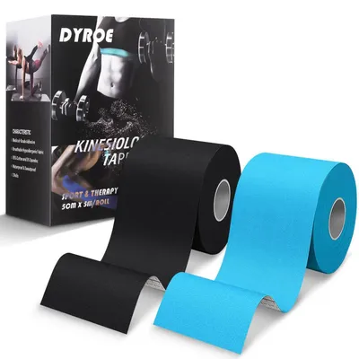 Produktbild von Kinesiotape Rollen 5cm x 5m Sporttape Blau + Schwarz