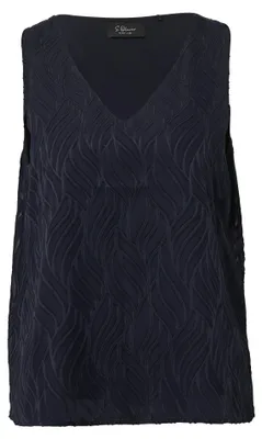 Produktbild von s.Oliver Damen Bluse ärmellos mit V-Ausschnitt und Ausbrennermuster, gefüttert