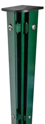 Produktbild von Stahl Eckpfosten 60 x 60 mm Grün für Zaunhöhe mit Abdeckleiste