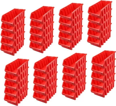 Produktbild von SuperSparSet 40x Sichtlagerbox 5 | HxBxT 18,7x33,3x50cm | Polypropylen | Rot