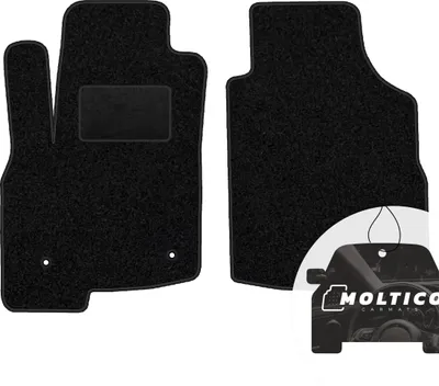 Produktbild von moto-MOLTICO Vorne Fußmatten Auto Velours Autoteppiche Schwarz Automatten Set 2-teilig passend für Fiat Panda 3 ab 2012