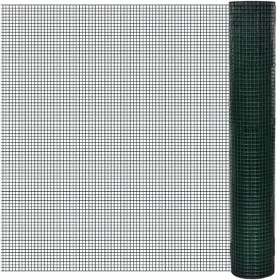 Produktbild von Verzinkter Drahtzaun für Hühner mit PVC-Beschichtung, Maschendraht für Kaninchen und Hühnerkäfige, Grün