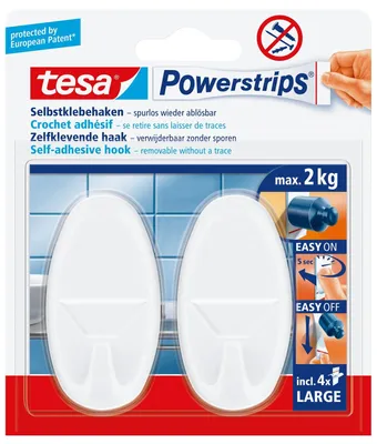 Produktbild von Tesa Powerstrips bis zu 2 kg oval weiß 58013