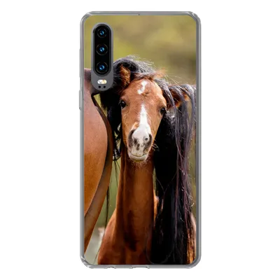 Produktbild von MuchoWow® Handyhülle Schutzhülle Hülle für Huawei P30 Pferde - Natur - Braun Silikon Softcase Handy Hülle - Kartenbesitzer