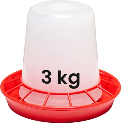 Produktbild von Garronda Hühnerfutter Automat 3 kg mit Tragegriff, automatischer Futterautomat für Hühner, Küken und Geflügel, aus Kunststoff, leicht zu reinigen Vogelfutterspender GD-0151