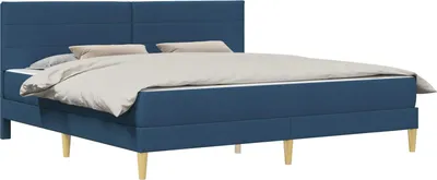 Image de vidaXL Cadre de lit bleu 200 x 200 cm Polyester