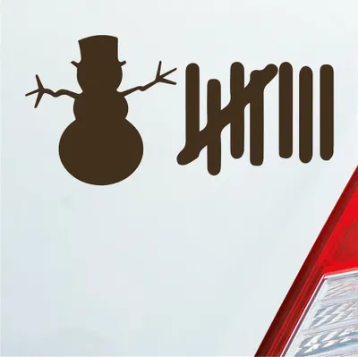 Produktbild von Auto Aufkleber Strichliste Liste Schnee Winter Snowman 15x8 cm Braun Sticker Heckscheibenaufkleber