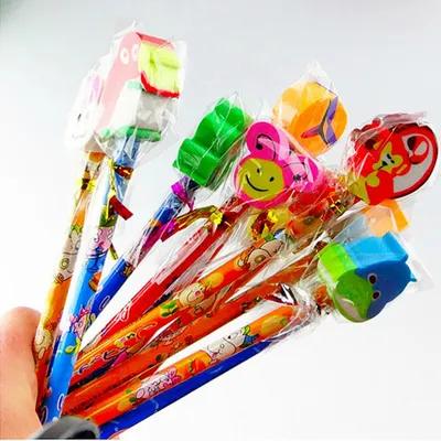 Produktbild von Cartoon-Bleistift für Kinder mit Tierradiergummi, bunter süßer Bleistift, lustiger Holzbleistift, verwendet für Büro, Schule, Klassenzimmer, Familiengeschenk
