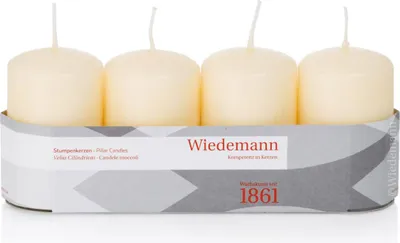 Produktbild von Wiedemann 218155.073 Stumpenkerze - 80 x 50 mm, 4 Stück, bisquit