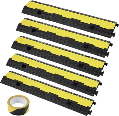 Produktbild von 5 Stück Kabelschutzrampe - 2 Kanäle - 12000 lbs Lastdraht - Kabelabdeckungsrampe