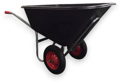 Immagine prodotto di Carriola smontata con vasca 240 lt in plastica con bordo antinfortunistico e 2 ruote pneumatiche