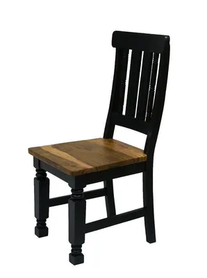 Produktbild von MASSIVMOEBEL24 Stuhl Sheesham 45x45x98 schwarz/braun lackiert NEW BOSTON #120, 2er Set