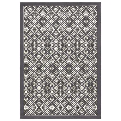 Produktbild von Kurzflor Teppich Tile Grau Creme, Größe:160x230 cm