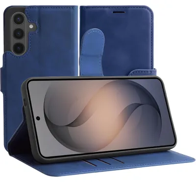 Image de Cazy Coque compatible avec Samsung Galaxy S26 Plus Coque avec Porte-cartes – Bookcase Premium – Bleu