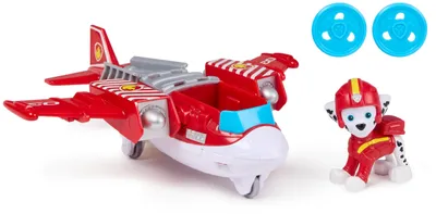 Produktbild von PAW Patrol Air Rescue - Marshalls Feuerwehrflugzeug mit Geschoss-Abwurf und Marshall Spielfigur (Basis Fahrzeug), Flugzeug, 3 Jahr(e), Kunststoff, Rot, Weiß