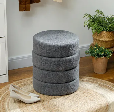Produktbild von Hocker, Rund Sitzhocker,Fußhocker Φ40x45H cm Wohnzimmer