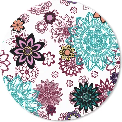 Produktbild von MuchoWow® Mauspad Mousepad Mandala - Blumen - Muster 20x20 cm - Mousepads - Maus Mat - Pad - Mausunterlage - Schreibtischmatte