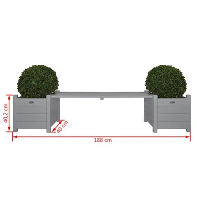 Image de Esschert Design Jardinières avec pont de banc gris ; CF33G