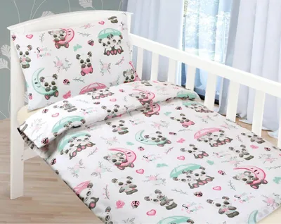 Produktbild von Babybettwäsche aus Baumwolle - 90x135 cm, 45x60 - rosa