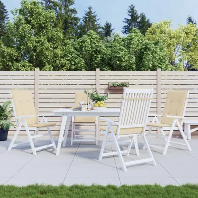 Immagine prodotto di The Living Store cuscini per sedie da giardino con schienale alto 4 pz. beige 120x50x3cm tessuto