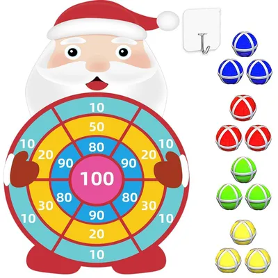 Immagine prodotto di Bersaglio da dart natalizio, diametro 76 cm, con 12 palline adesive, adatto a bambini dai 3 anni in su