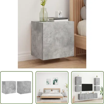 Produktbild von The Living Store TV-Wandschränke 2 Stk. Betongrau 40,5x30x40 cm Holzwerkstoff