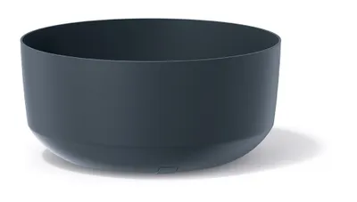 A dark gray planter is shown against a white background.