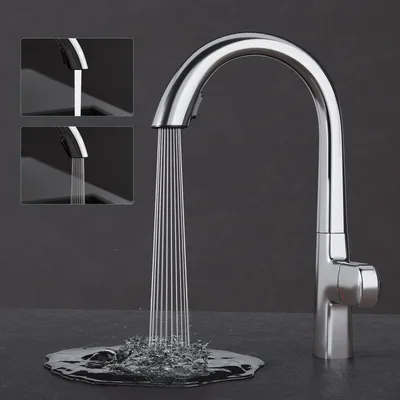 Produktbild von Mai & Mai Wasserhahn Küche Spültischarmatur Küchenamatur Mischbatterie mit Einhebelmischer 360° Schwenkbar Küchenwasserhahn aus Messing Silber MS-8095