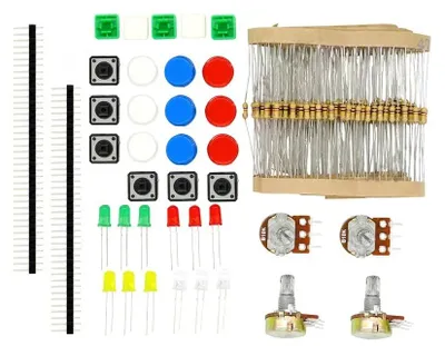 Widerstandsset für Starterkit, 30 Stück, 100 Ω–1 MΩ, LED, Touch-Schalter