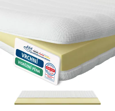 Obrázek produktu pro AM Qualitätsmatratzen | Basic Visco Topper | 140x200 cm| výška 6 cm | Viscoelastic mattress topper 140 x 200 | Memory foam topper 6 cm high | Germany | 140 x 200 cm