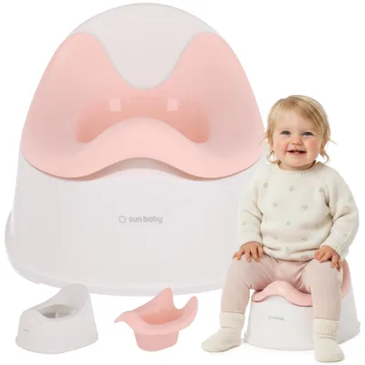 Immagine prodotto di Vasino trainer per bambini vasino per bambini vasino per bambini vasino trainer per wc antiscivolo bianco e rosa Sun Baby
