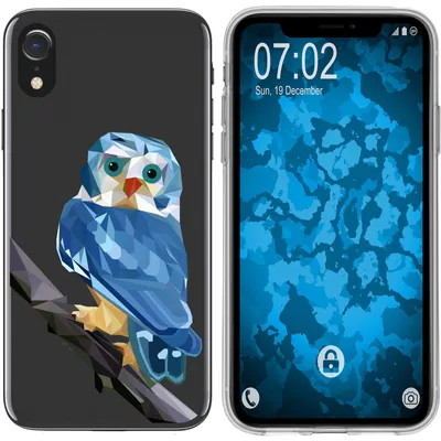 Produktbild von PhoneNatic Case kompatibel mit Apple iPhone Xr Silikon-Hülle Vektor Tiere Eule M1