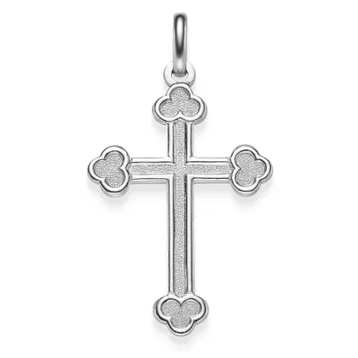 Produktbild von Anhänger Orthodoxes Kreuz 35x20,5mm 585 Gold Weißgold Kleeblatt-Kreuz