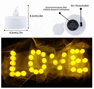 Produktbild von LED Teelichter 36 Stück flammenlos, elektrische Kerzen für Weihnachten