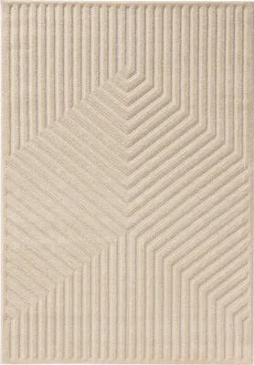 Produktbild von benuta Teppich Wohnzimmer Leo Creme 140x200 cm Wohnzimmerteppich Rechteckig Muster Kurzflor Flauschig Weich