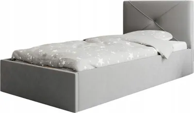 Produktbild von Polsterbett KARINO 80x200 mit Metalllattenrost, grau - Bequemes Bett