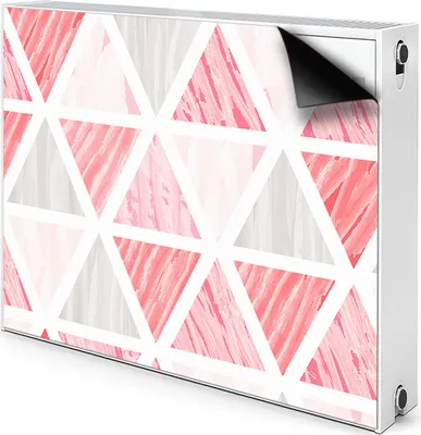 Produktbild von Magnet Verkleidung Abdeckung Heizkörperabdeckung Heizkörperabdeckung 90x60 cm  - Rosa, Dreiecke
