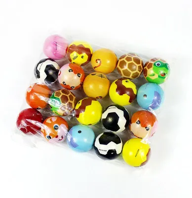 Produktbild von Anti-Stress Bälle 10er-Set Quetschball Emoji Mitgebsel Kinder – Fluoreszenzgelb