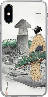Produktbild von MuchoWow® Handyhülle Schutzhülle Hülle für Telefoonhoesje iPhone X Vintage - Frauen - Japan - Kimono - Skandinavisch Silikon Softcase Handy Hülle - Handyhülle