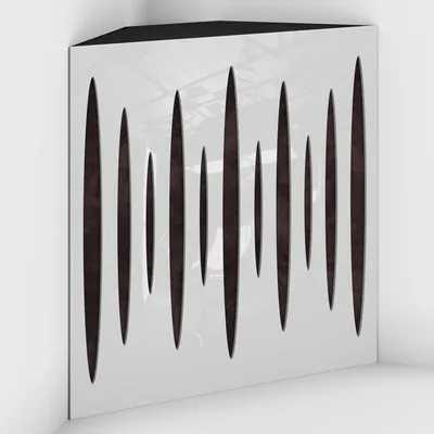 Productafbeelding van Set van 4 hoekbasbakken, Pulse-F, fluweel, 50x50x15 cm, wit kunststof/bruin