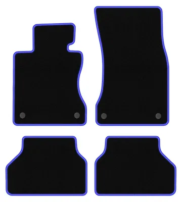 Produktbild von Velours-Fußmatten für BMW 5 E60 RZEPY 2003-2010 (Limousine) – 4-tlg, Schwarz/Blau, passgenau – Wielganizator CARLUX